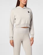 PLEIN SPORT Cropped Hoodie Sweatshirt Women