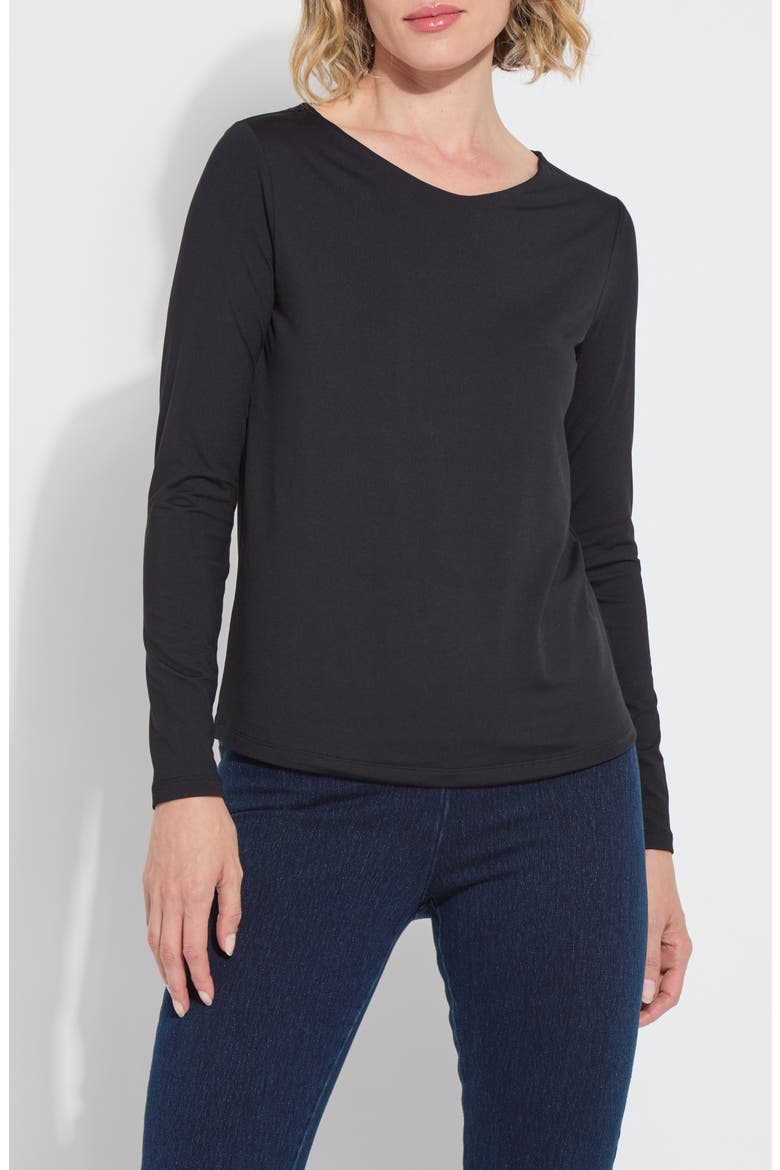 Lyssentials Long Sleeve T-Shirt, Main, color, BLACK