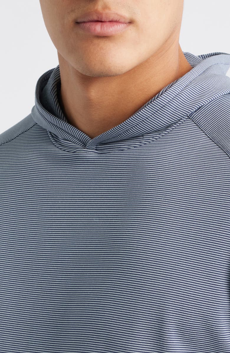 Peter Millar Pine Sugar Stripe Performance Hoodie, Alternate, color, Navy