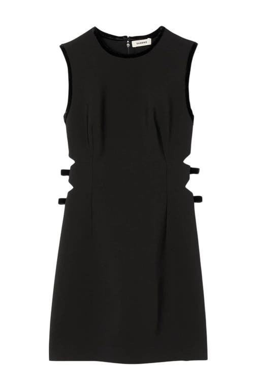 Sandro Short Dress With Cutouts In Black