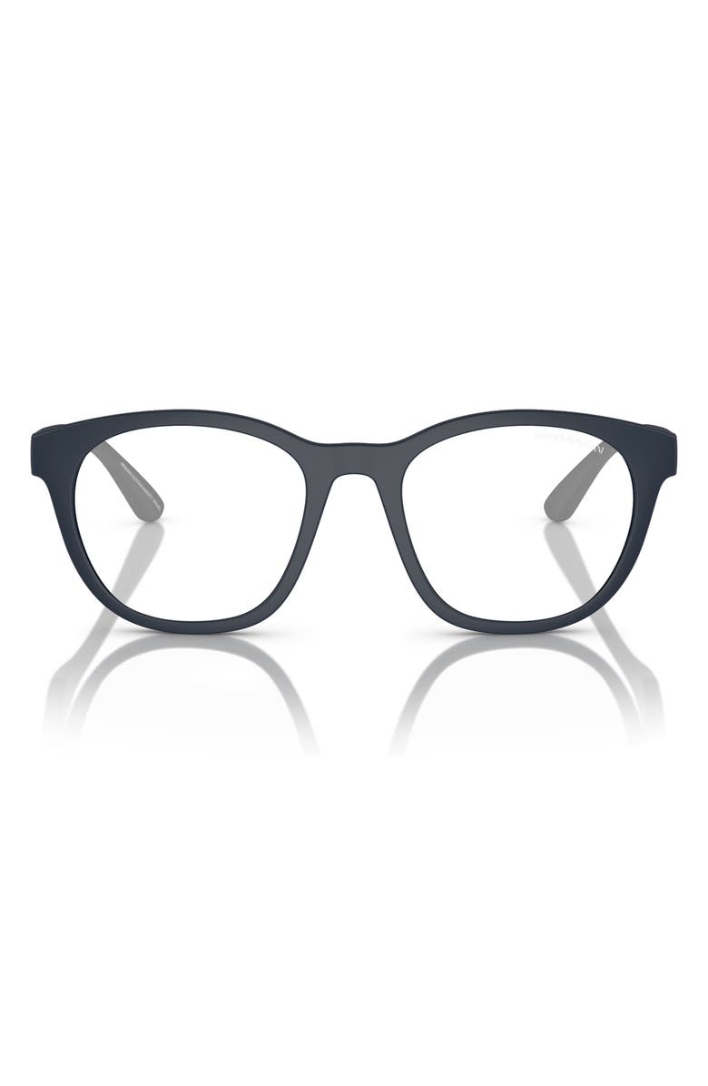 Emporio Armani 47mm Phantos Optical Glasses, Main, color, Matte Blue / Clear