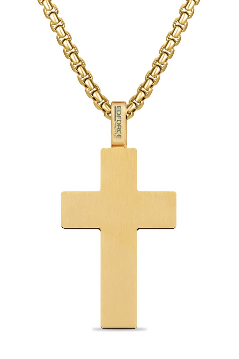 Men's Cross Pendant Necklace, Alternate, color, GOLD