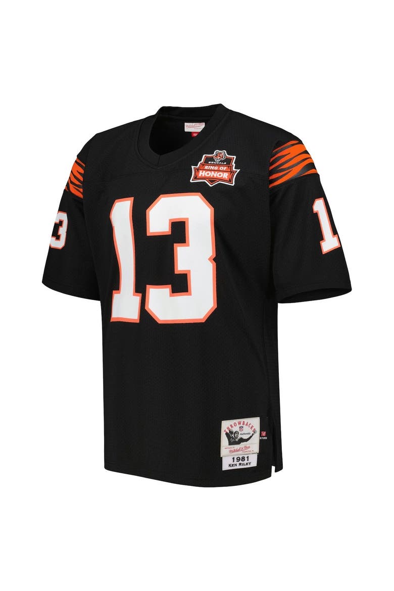 Men's Mitchell & Ness Ken Riley Black Cincinnati Bengals 1981 Authentic Throwback Retired Player Jersey, Alternate, color, Black