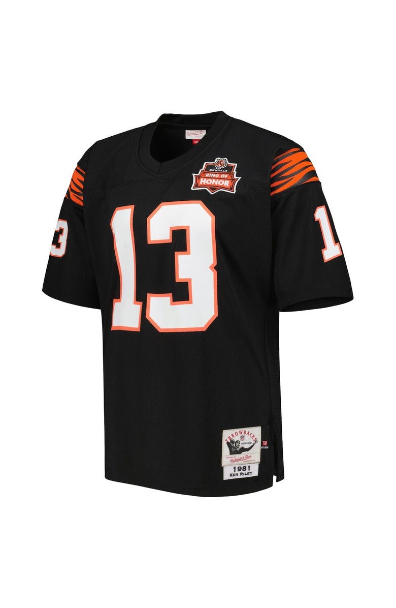 Mitchell & Ness Men's Mitchell & Ness Ken Riley Black Cincinnati Bengals 1981 Authentic Throwback Retired Player Jersey, Alternate, color, Black