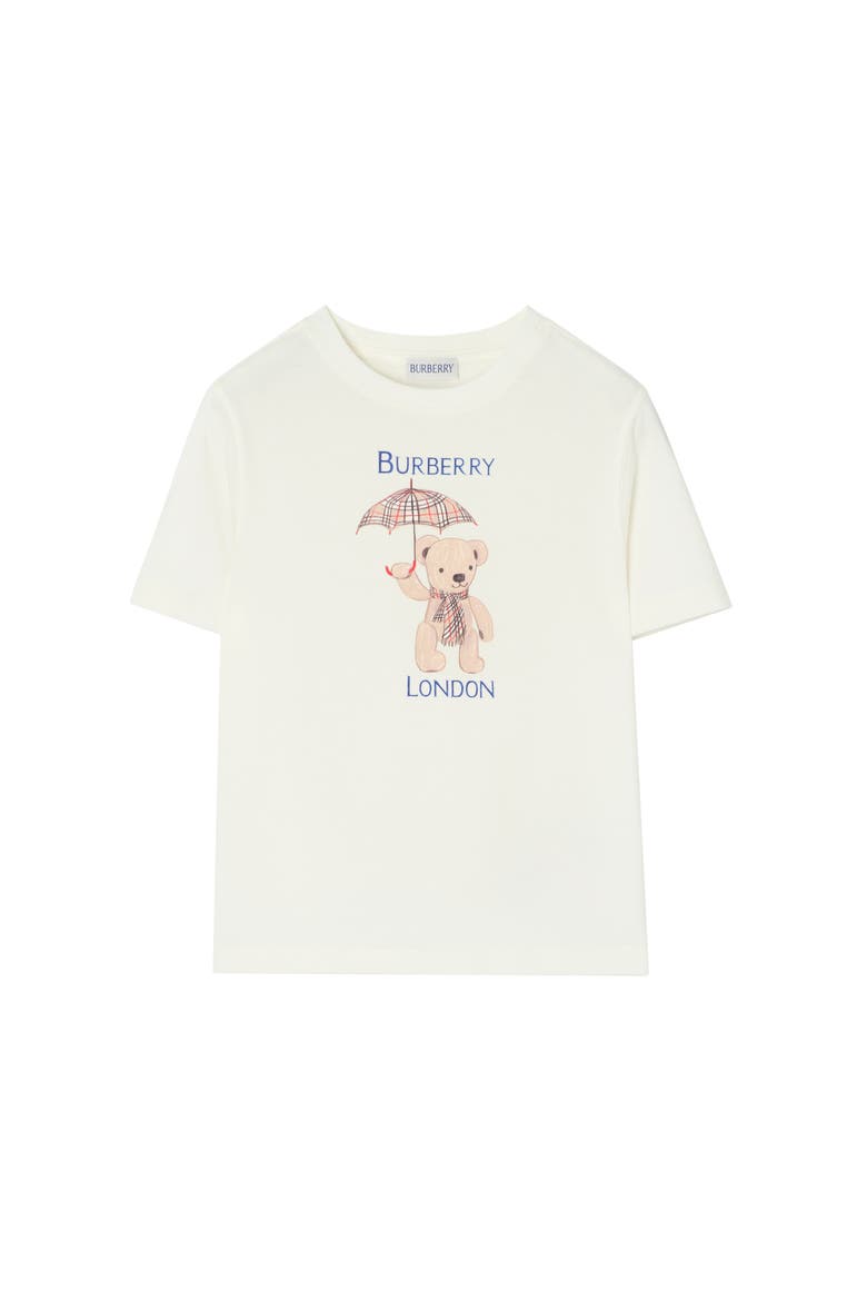 London Bear Cotton T-shirt, Main, color, Chalk white
