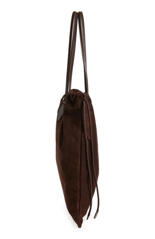 Jimmy Choo Large Drawstring Leather Tote In Brown