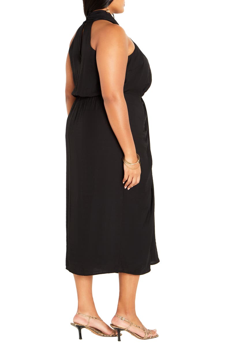 City Chic Briella Twist Neck Midi Dress, Alternate, color, 