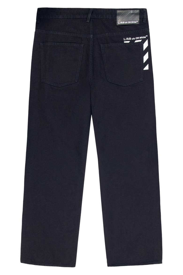 Piped Straight Leg Jeans, Alternate, color, BLACK