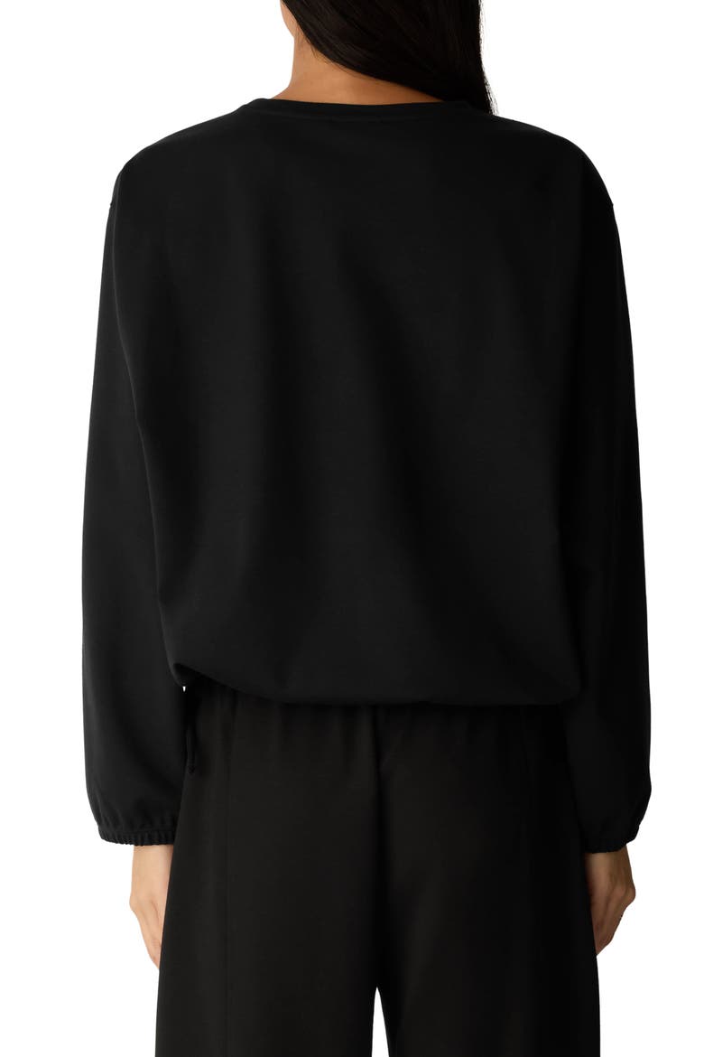 Drawstring Waist Knit Top, Alternate, color, BLACK
