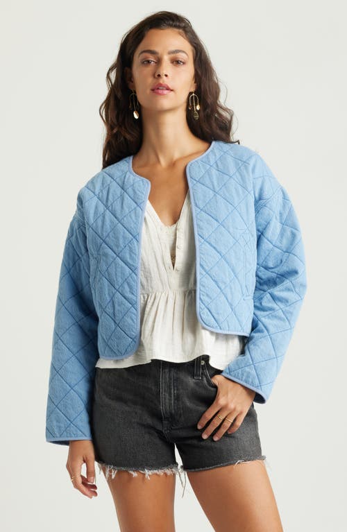 TREASURE & BOND TREASURE & BOND QUILTED COTTON TWILL OPEN FRONT CROP JACKET 