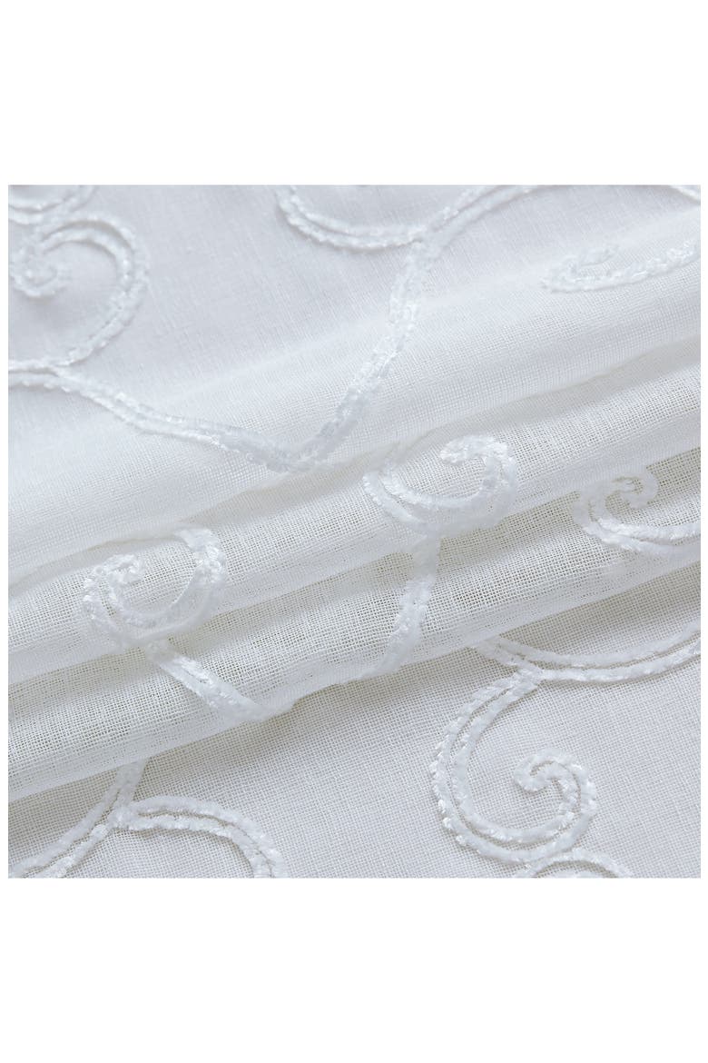 Set of 2 Embroidered Sheer Curtain Panels, Alternate, color, WHITE