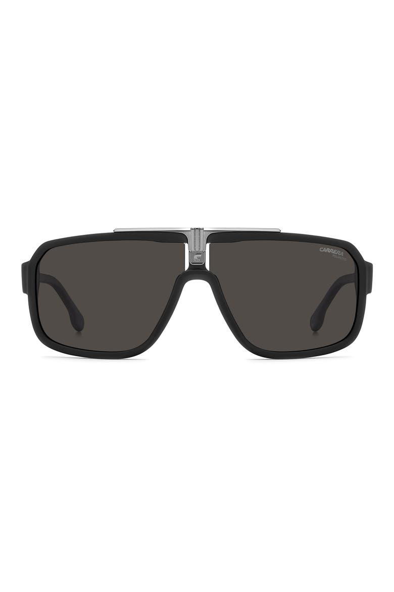 1091/S/US 65mm Polarized Oversize Navigator Sunglasses, Main, color, MATTE BLACK DARK RUTH/ GREY PZ