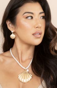Ettika Scallop Shell Pendant Necklace