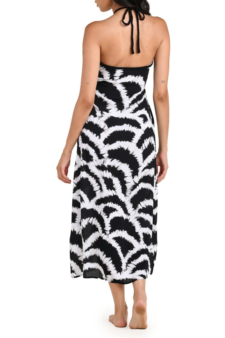 Shadows Halter Cover-Up Maxi Dress, Alternate, color, BLACK