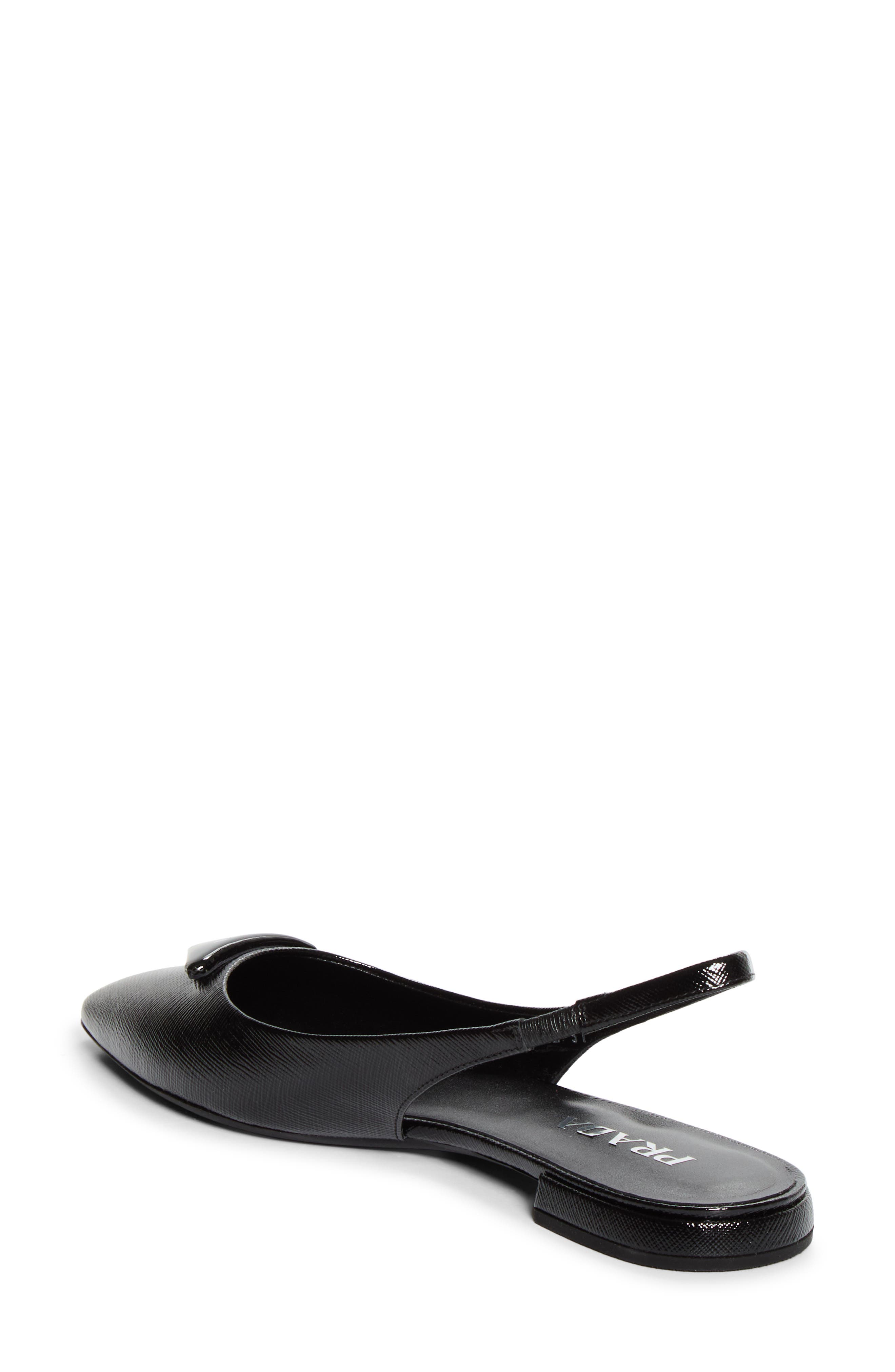 Puffy Logo Slingback Ballet Flat, Alternate, color, NERO