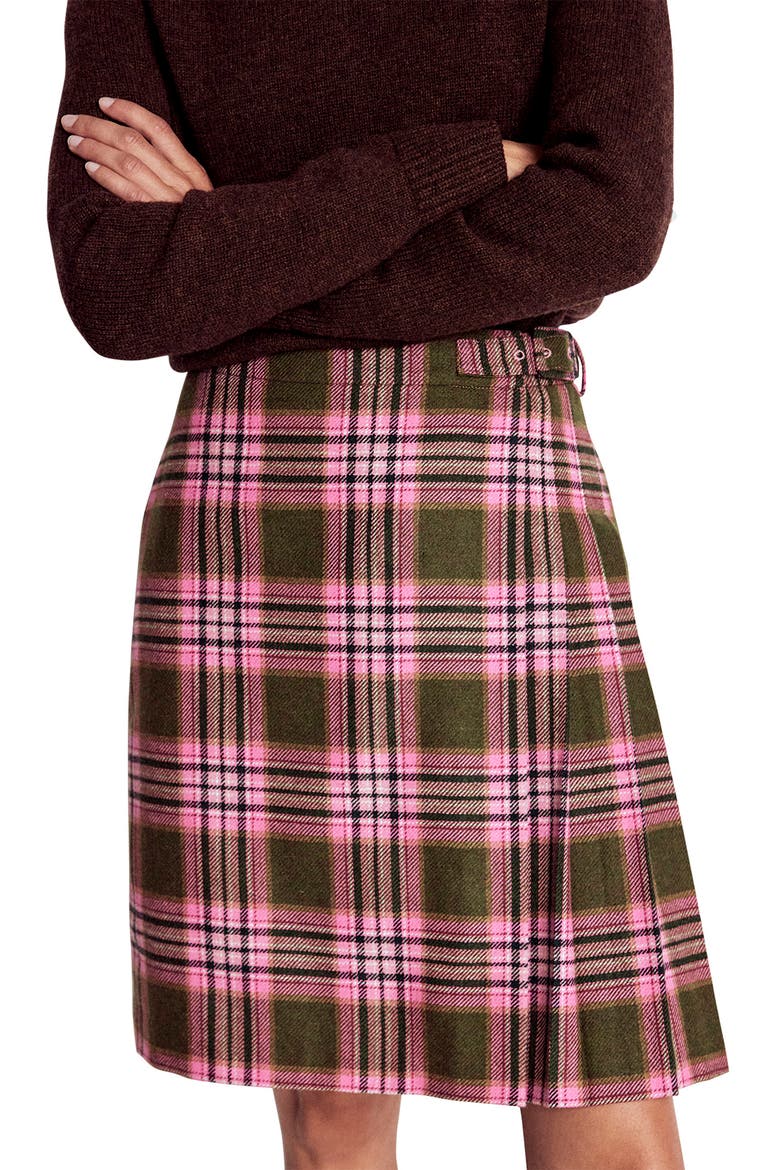 Helen Kilt Skirt, Alternate, color, GREEN, PINK CHECK