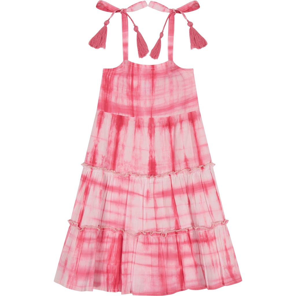 Mer St. Barth Bella Girl's Shoulder Tie Sundress Hibiscus Shibori in Pink  product