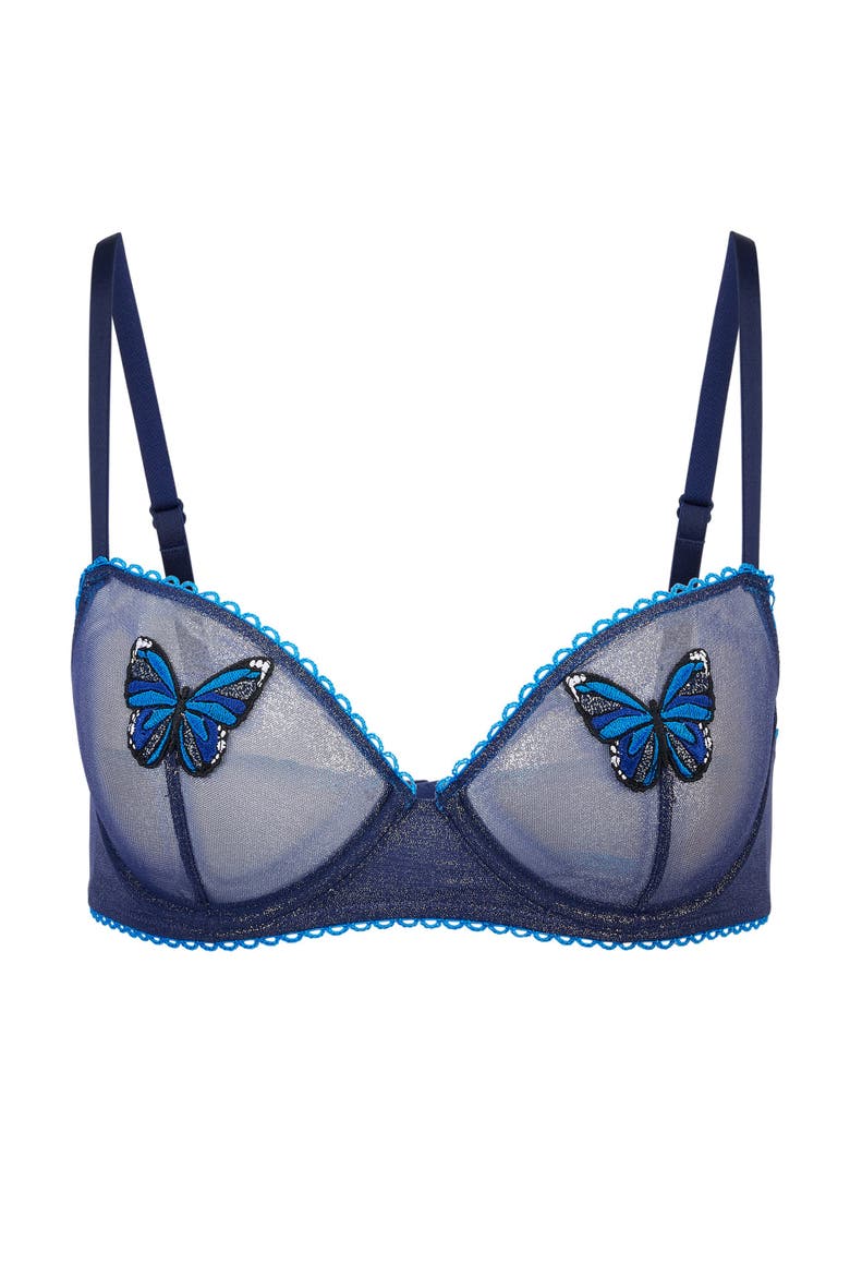 Alyshia Unlined Demi Bra, Alternate, color, Animal blue