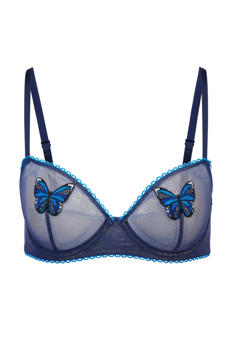 Adore Me Alyshia Unlined Demi Bra, Alternate, color, Animal Blue