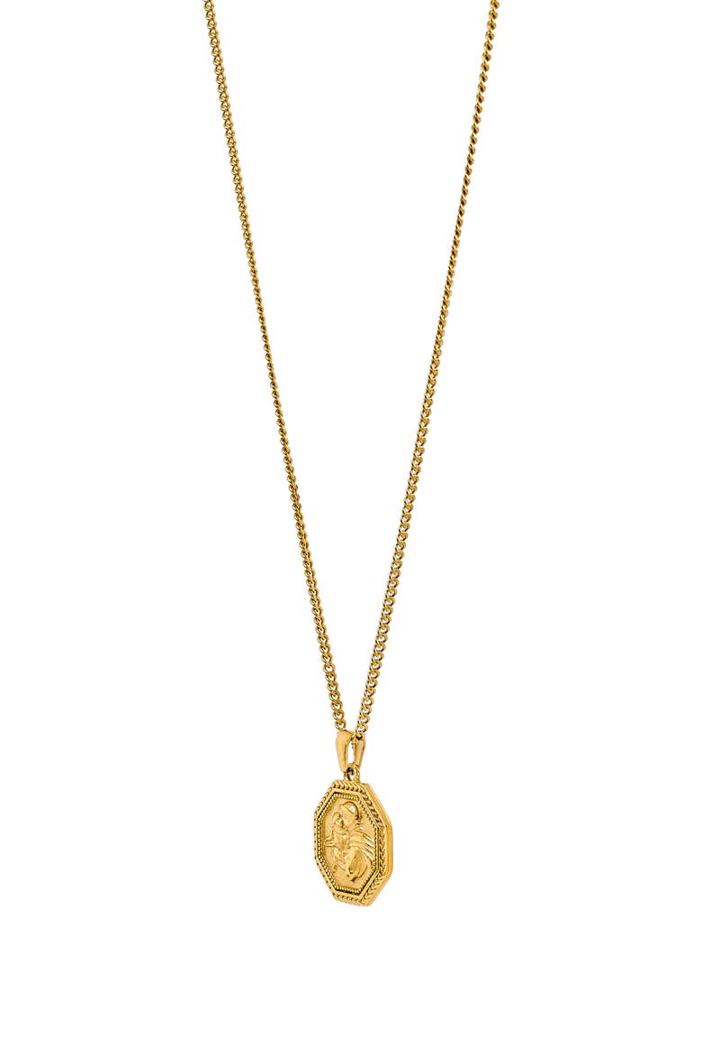 Men's Dragon Medallion Necklace, Alternate, color, GOLD