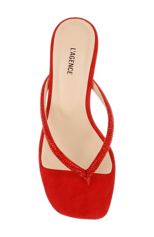 L Agence Hortense Sandal In Red Suede