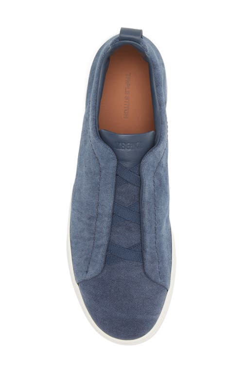 Zegna Low Top Sneakers Contrast Sole In Blue