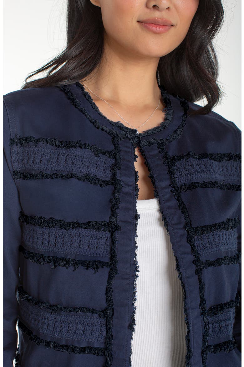 Frayed & Lace Jacket, Alternate, color, DEEP MIDNIGHT