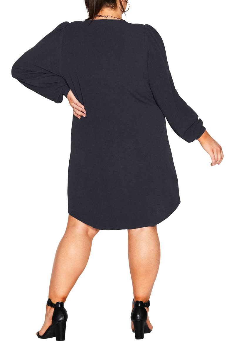 Quiero Long Sleeve Shift Dress, Alternate, color, NAVY