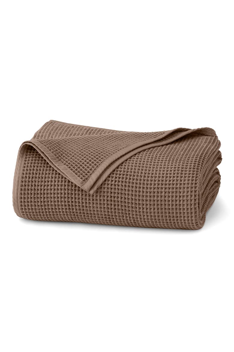 Organic Cotton Waffle Bed Blanket, Main, color, WALNUT