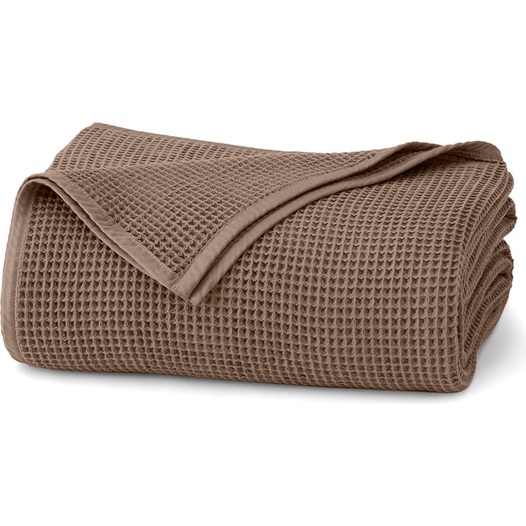 Boll & Branch Organic Cotton Waffle Bed Blanket In Brown