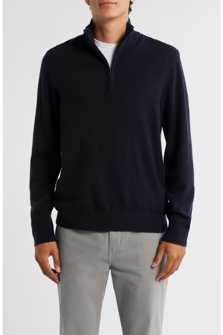 Quarter Zip Cashmere Sweater, Main, color, COASTAL