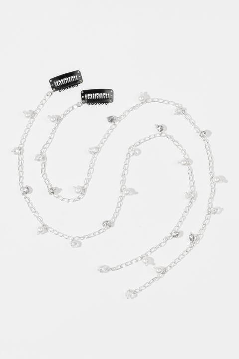 Midnight Pearl Hair Chain