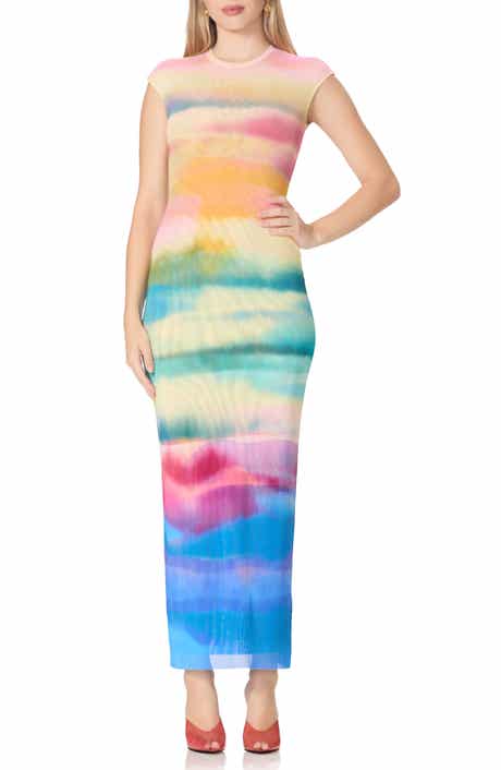 Mylo Print Mesh Maxi Dress