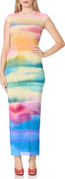 AFRM Mylo Print Mesh Maxi Dress