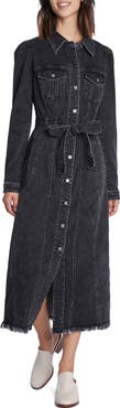 Wash Lab Denim Long Sleeve Denim Shirtdress