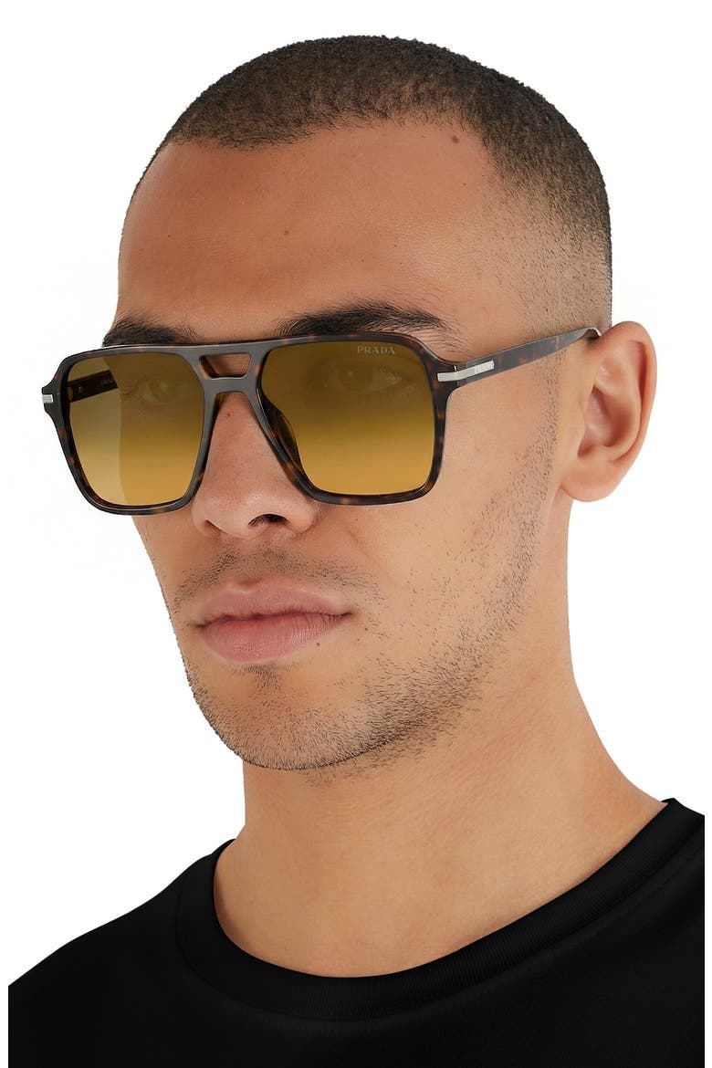 55mm Gradient Pilot Sunglasses, Alternate, color, ROOT HAVANA / YELLOW BROWN