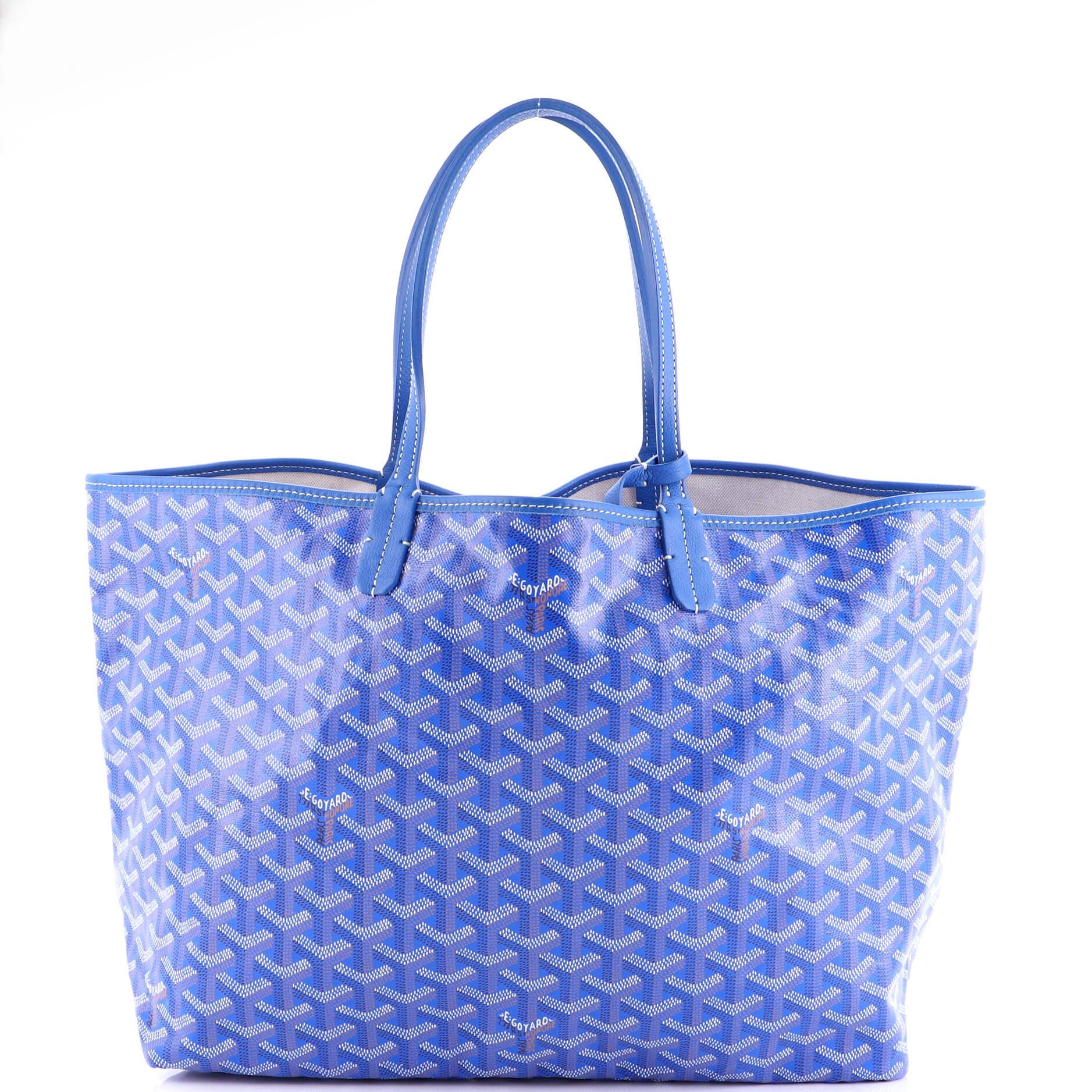 Pre-Owned Goyard Saint Louis Tote Coated Canvas PM, Main, color, Blue