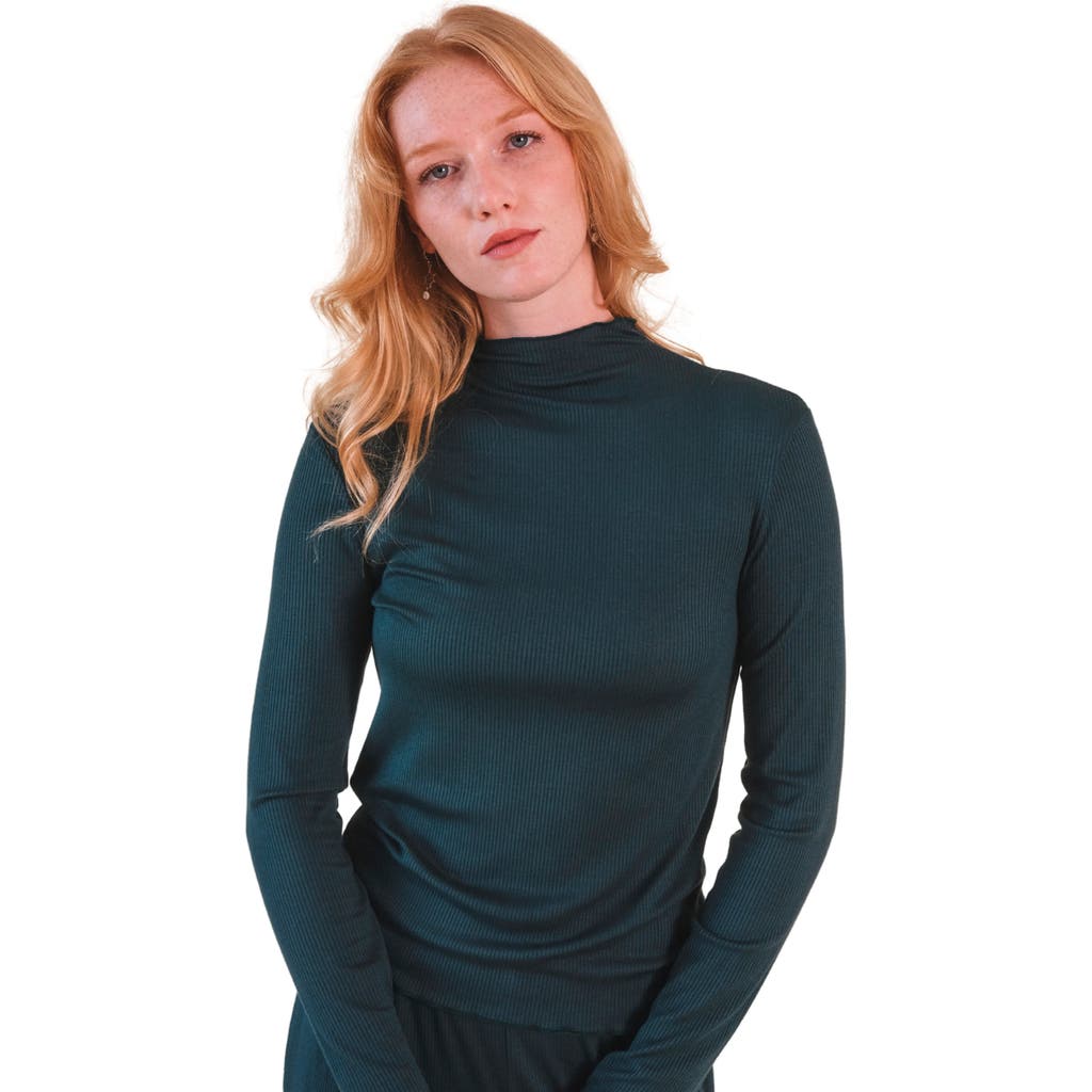 Poplinen Norma Modal Ribbed Turtleneck In Pine