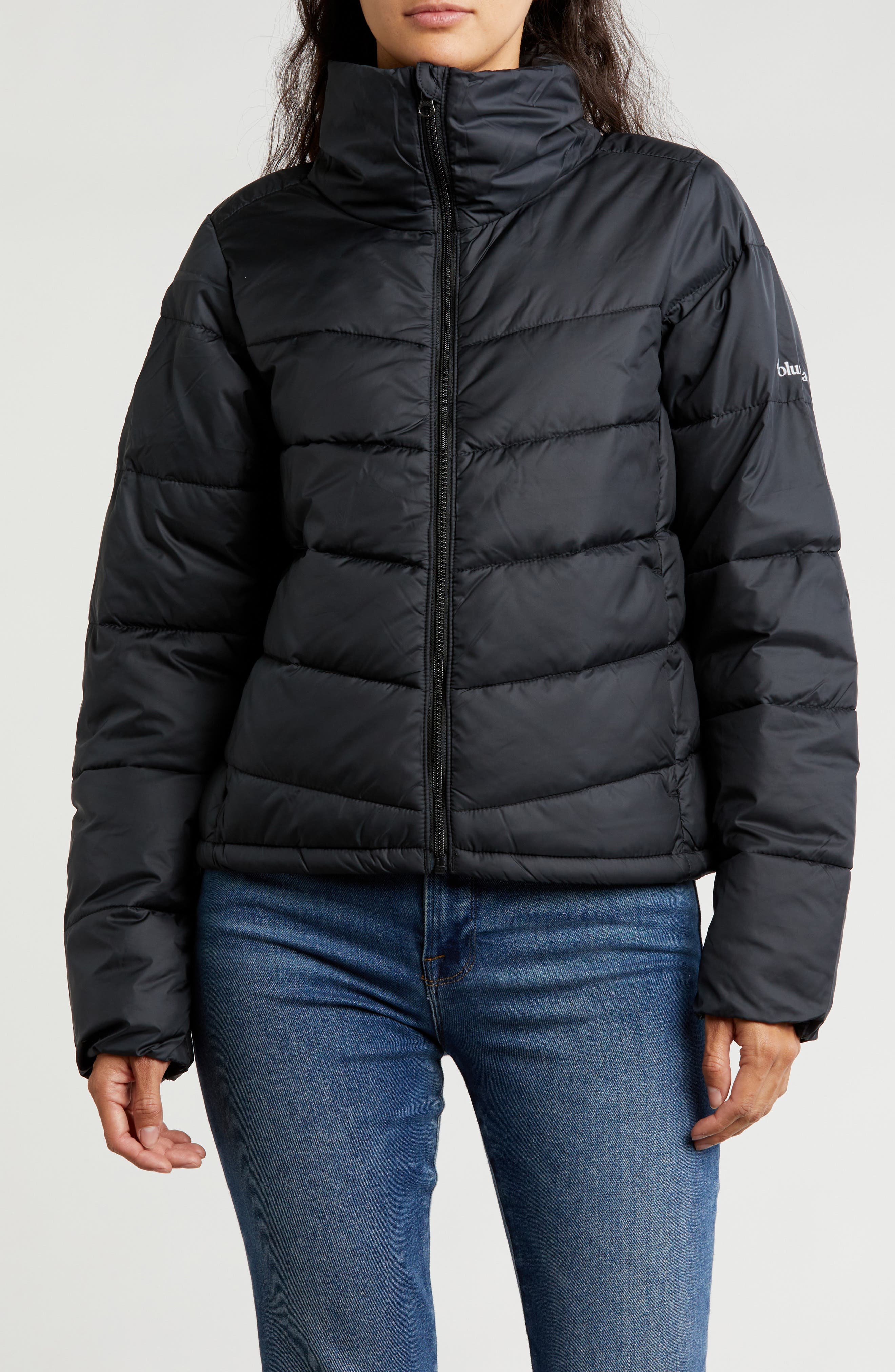 Columbia Shimmer Ridge Cropped Water Repellent Channel Quilted Puffer Jacket