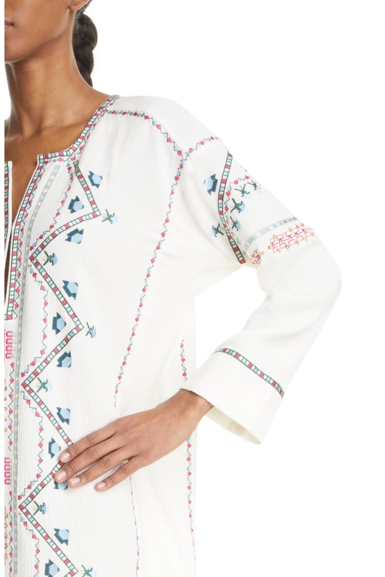 Chemsi Embroidered Cotton Tunic Dress, Alternate, color, ECRU