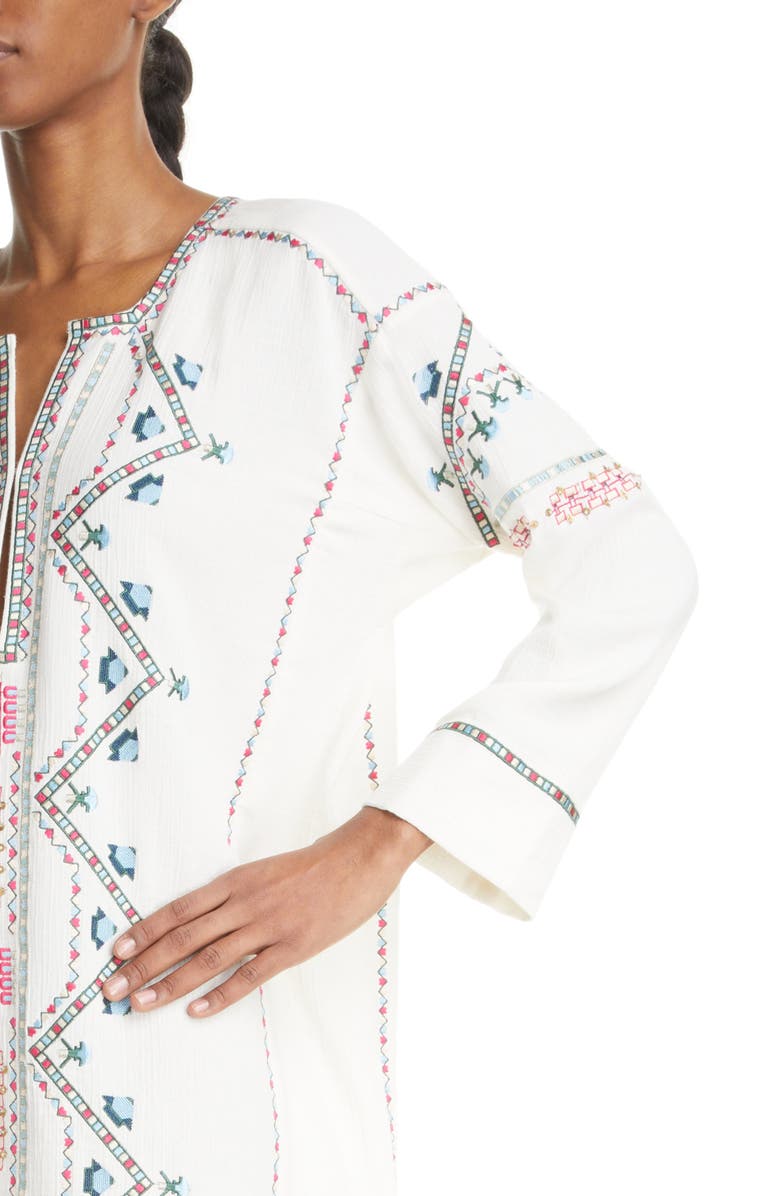 Isabel Marant Chemsi Embroidered Cotton Tunic Dress, Alternate, color,