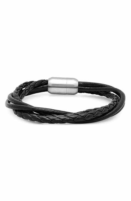 Men's Multi Strand Knotted Leather Bracelet