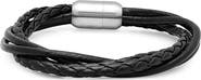 STEELTIME Men's Multi Strand Knotted Leather Bracelet