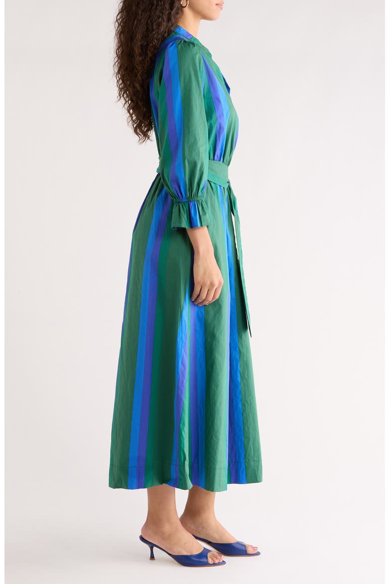 Dolary Stripe Senda Shirtdress, Alternate, color, EMERALD-BLUES