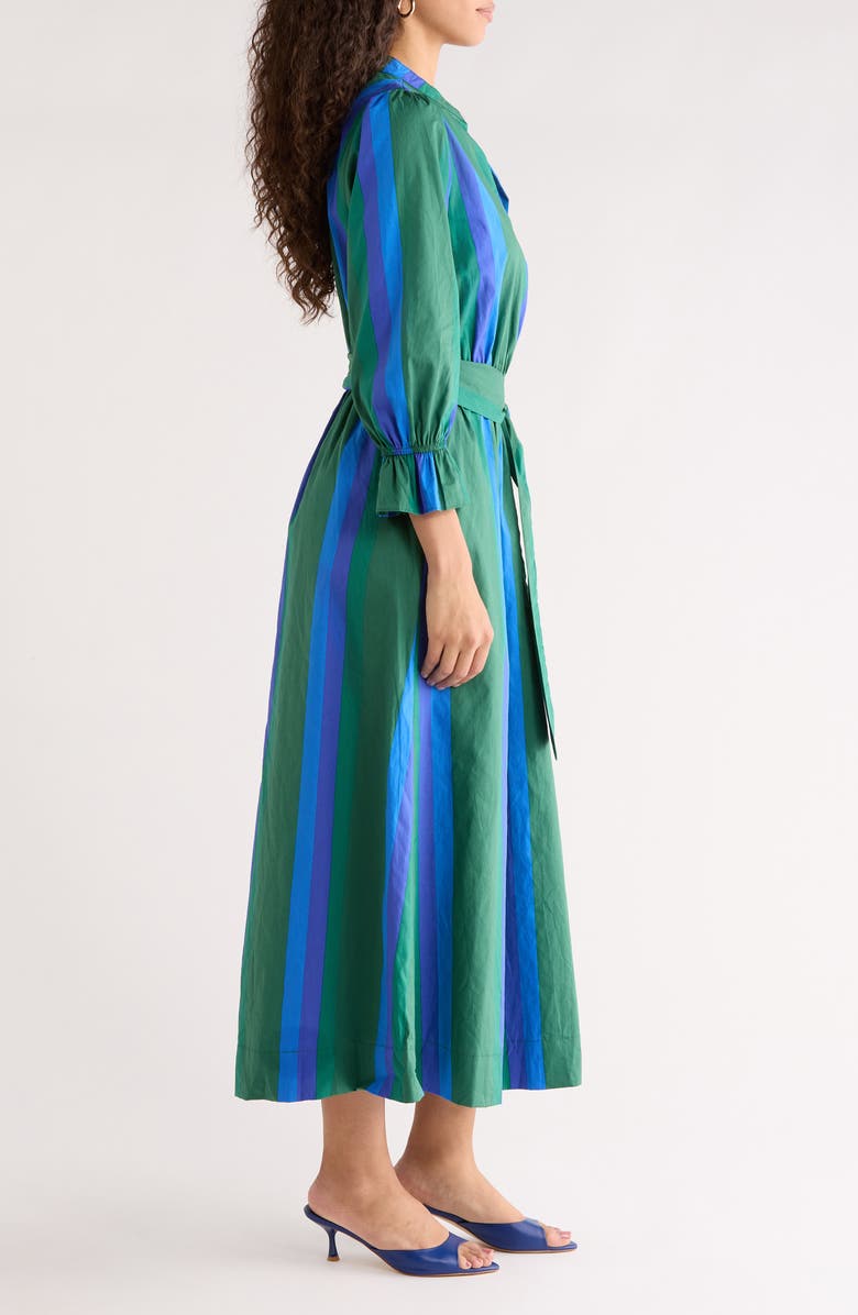 SUGARLIPS Dolary Stripe Senda Shirtdress, Alternate, color, Emerald-Blues