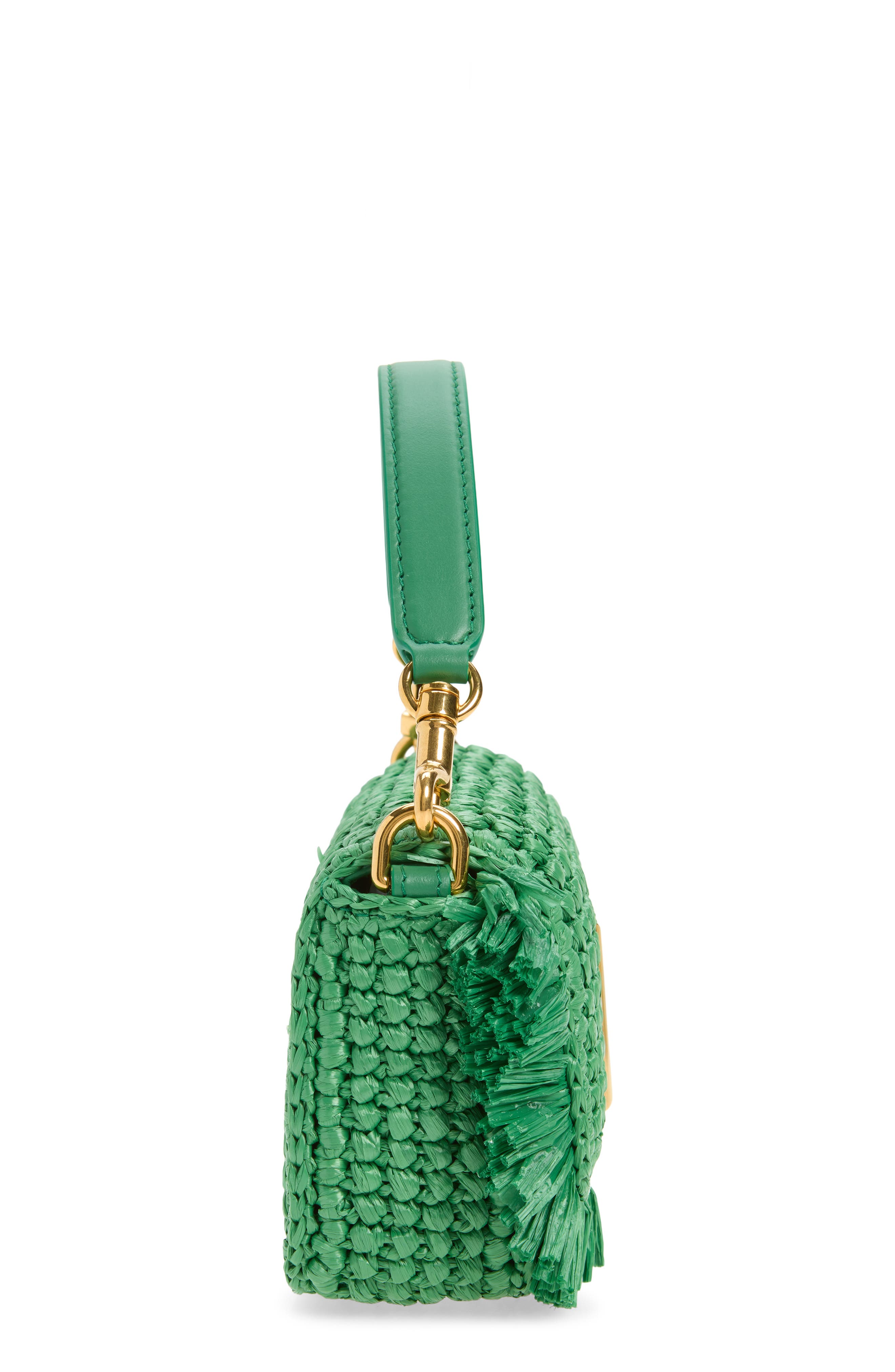 Faux Raffia Shoulder Bag, Alternate, color, 80535 ESMERALDO 1