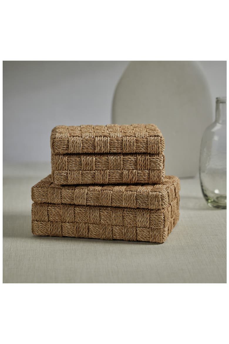 Taranto Abaca Rope Decorative Box, Alternate, color, BEIGE