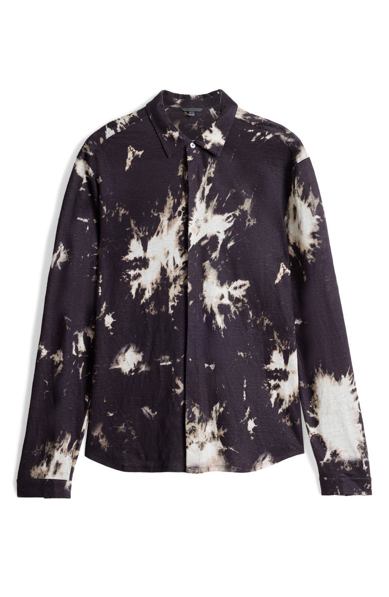 John Varvatos Madera Splash Dye Slub Linen Button-Up Shirt, Alternate, color, 