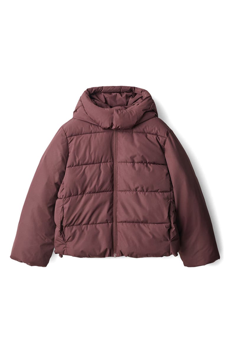 MANGO TEEN Puffer Coat, Alternate, color, Burgundy