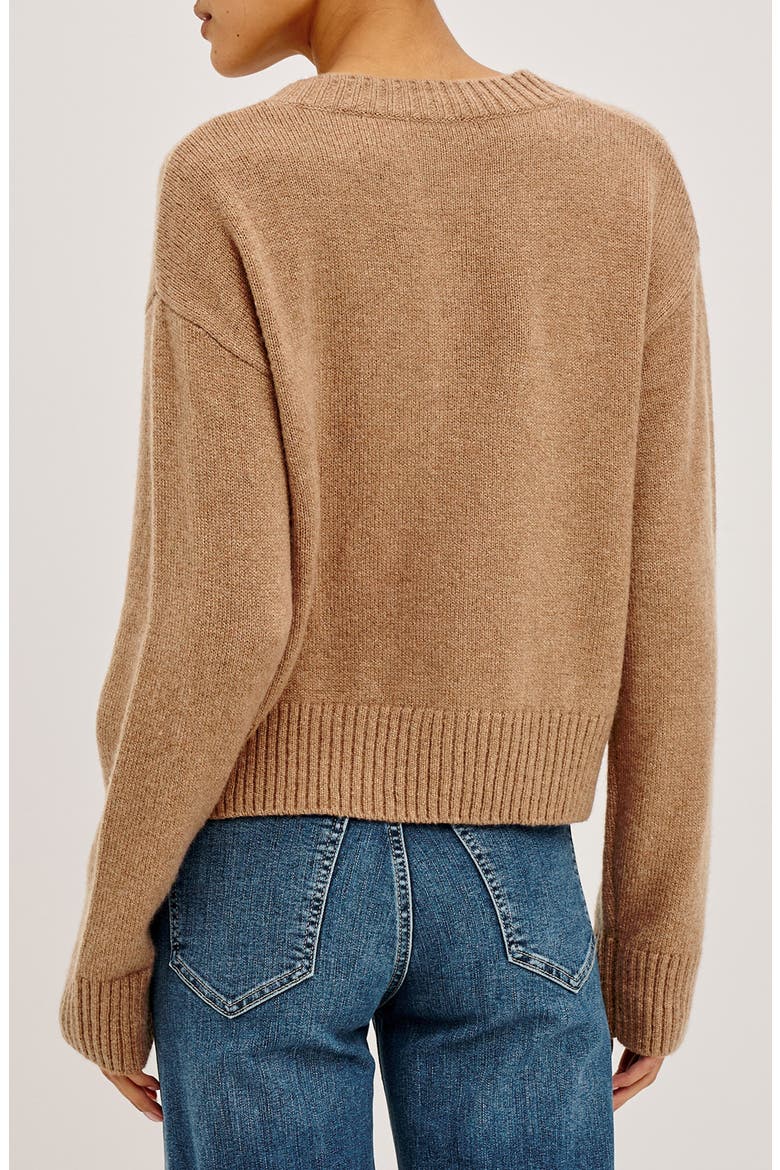 Carre Cotton Blend Cardigan, Alternate, color, HEATHER CAMEL
